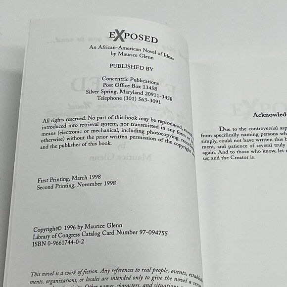 SIGNED Exposed An African American Novel of Ideas Maurice Glenn 1998 - Picture 5 of 5
